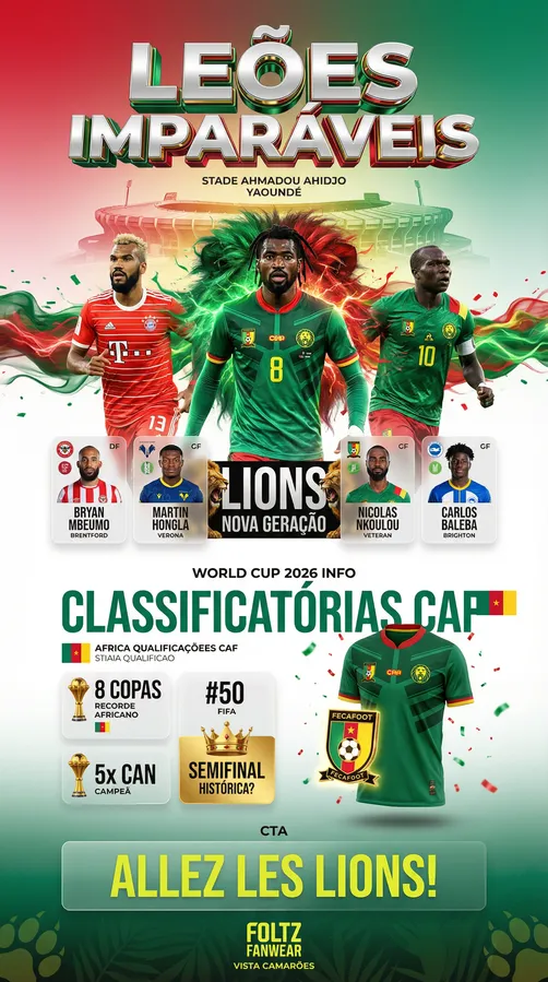 Camarões - Elenco 2026